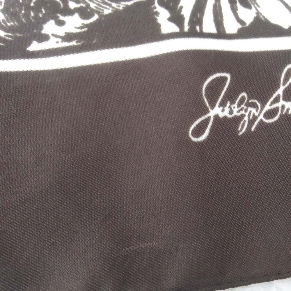 Dark Brown and White Jaclyn Smith Polyester Scarf - Picture 9 of 11
